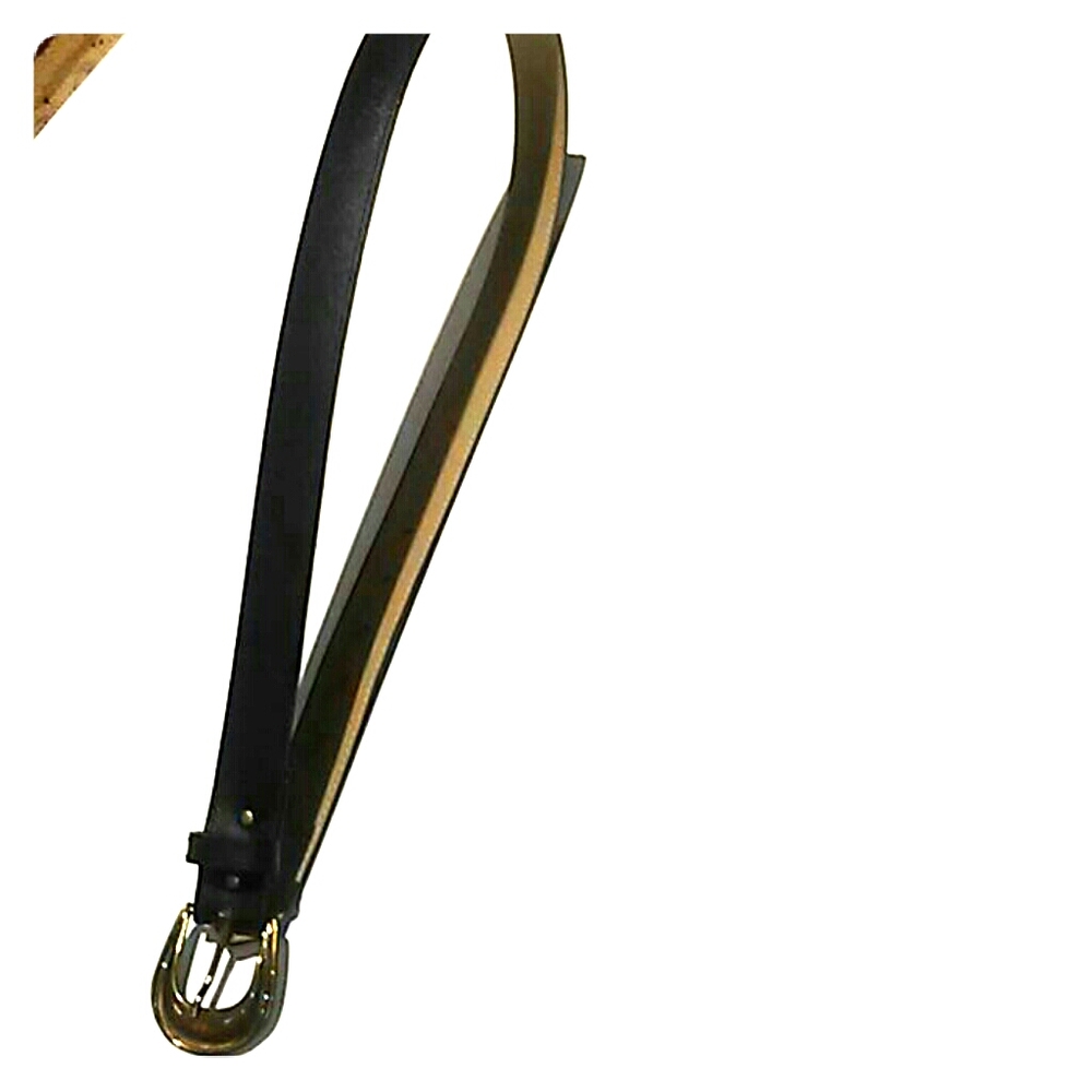 Navy blue faux leather belt